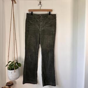 Anthropologie Pilcro High Rise Trouser Bootcut Pants Womens 29 Green Corduroy